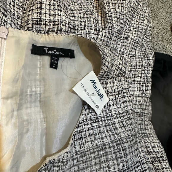 MONTEAU Size L Palest Pink Black Tweed Shift Dress - Picture 12 of 12